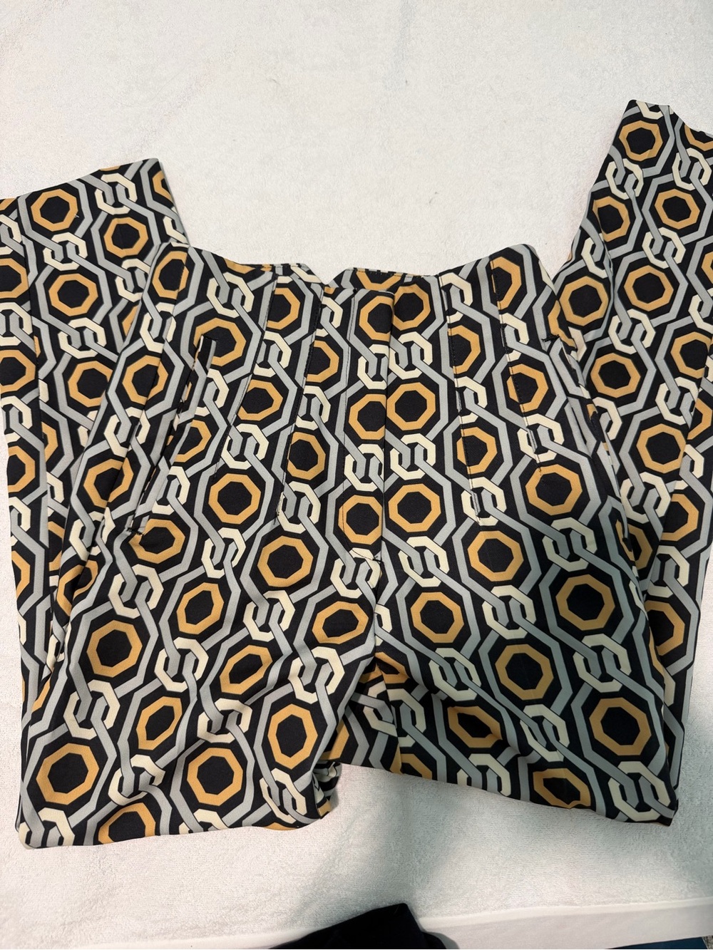 Zara Geometric Print Pants Black and Gold